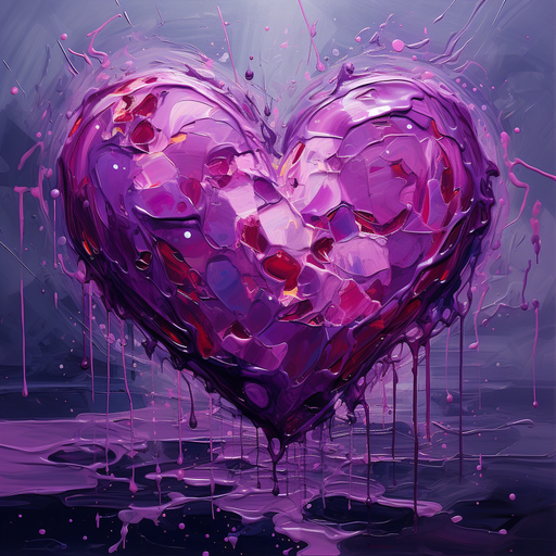 A vibrant purple heart-shaped profile picture.