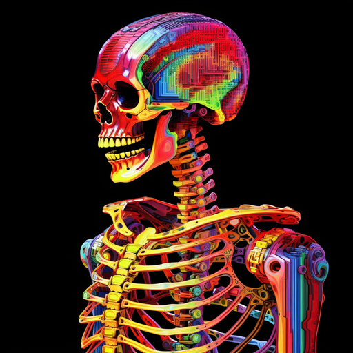 Skeleton profile picture in vibrant 16-bit style.