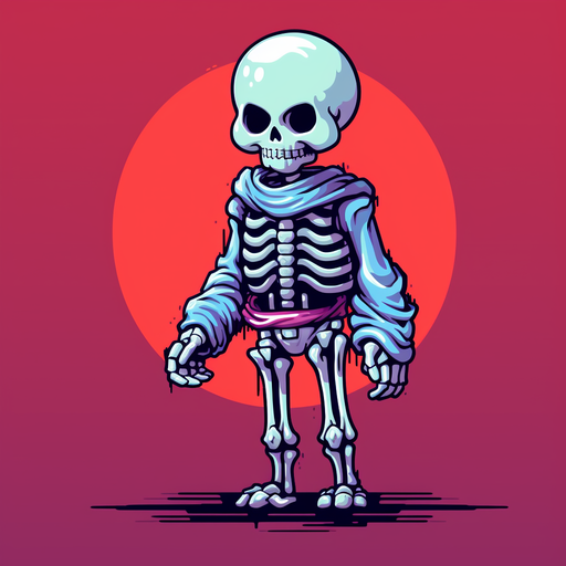 Skeleton pfp in 16-bit style