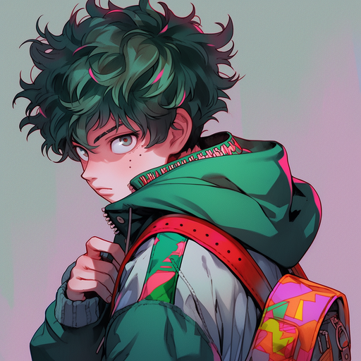 Depiction of a generated profile picture featuring Deku from My Hero Academia.