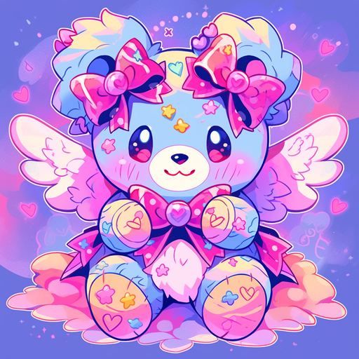 Teddy bear with colorful and cute style.