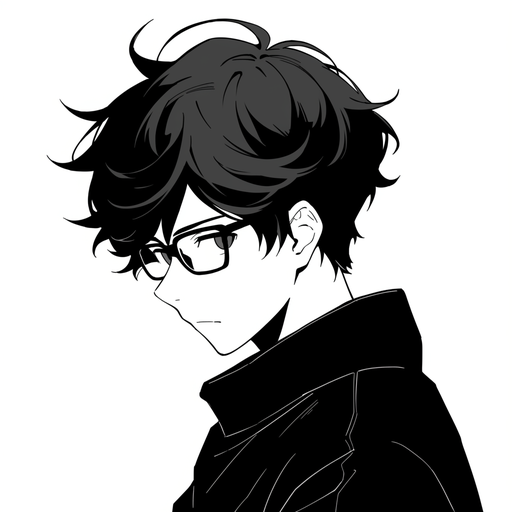 Satoru Gojo, an anime character, in black and white style.