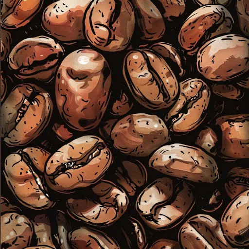 Illustration of roasted coffee beans used as a creative avatar for a profile picture.