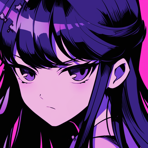 Komi-san in a colorful profile picture with a dreamy aesthetic.