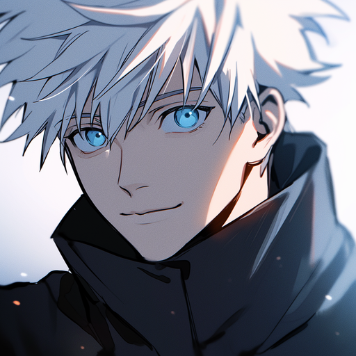 Gojo Satoru from Jujutsu Kaisen, an anime character smiling.