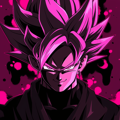 Goku Black wearing an evil smile, from Dragon Ball Super.