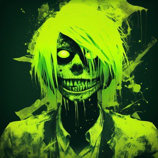 A vibrant and bewitched profile picture in acid green color.