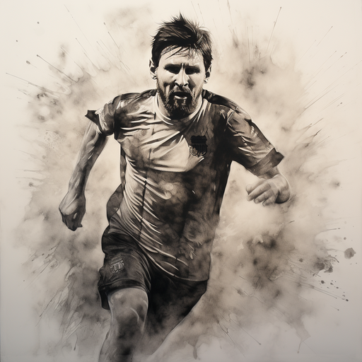 Lionel Messi in Intaglio Printmaking artwork.