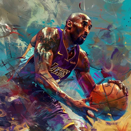 Illustration of a basketball player in a Lakers uniform, meant for use as an avatar or profile picture.