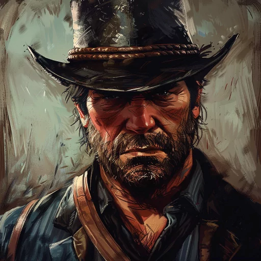 Digital illustration of a rugged cowboy with a hat, intended for use as an avatar or profile picture.
