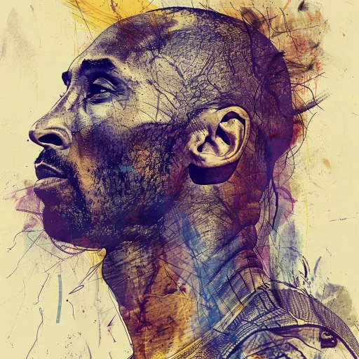 Artistic profile image of a basketball player with colorful, stylized elements, suitable for use as an avatar or social media profile picture.