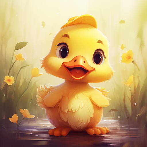 Adorable duck profile picture with vibrant colors and expressive eyes.