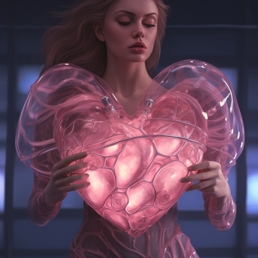 Pink heart in an aesthetic style.