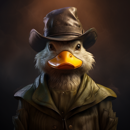 Duck profile picture with vibrant colors and expressive eyes.