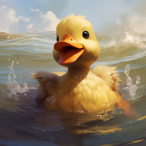 A cute duck profile picture with a vibrant background.