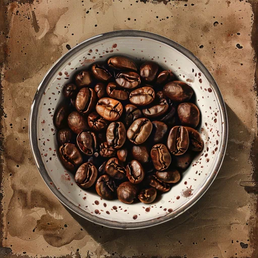 Aesthetic profile picture of roasted coffee beans in a circular frame, perfect for coffee enthusiasts’ avatars.