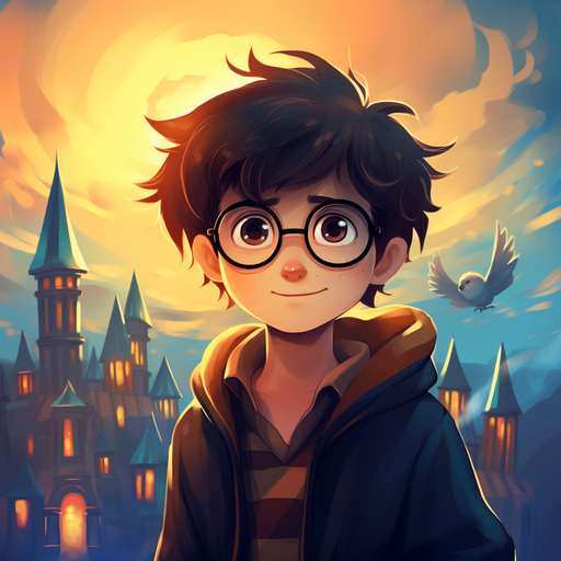 Cartoon-style Harry Potter-themed profile picture.