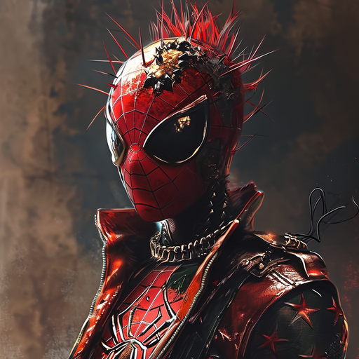 Spider punk with a rebellious rockstar style pfp.