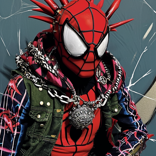 Spider punk with a rockstar costume