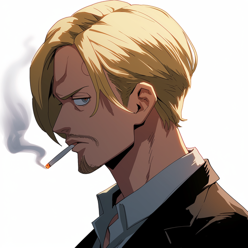 Vibrant portrait of Sanji, with stylish diagonals and expressive details.