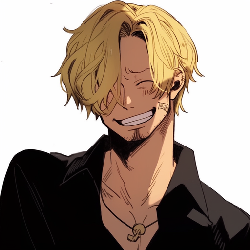 Sanji from One Piece: Handsome, confident, and sporting a stylish hairstyle with a captivating smile.