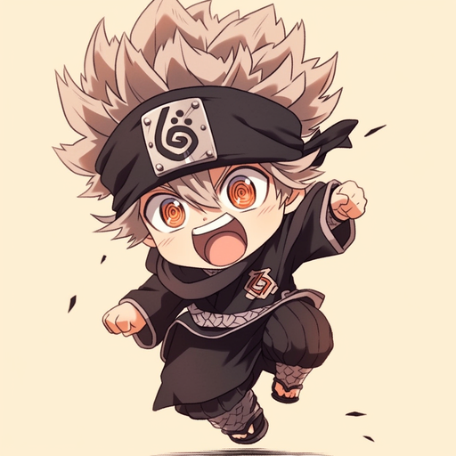 Kakashi hatake in cute chibi anime style