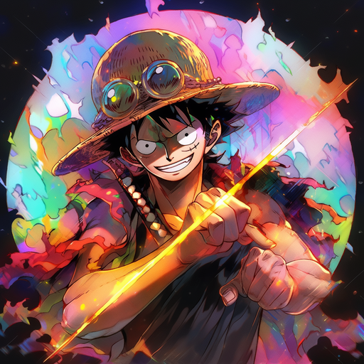 Luffy, a vibrant and captivating pfp with an otherworldly glow.