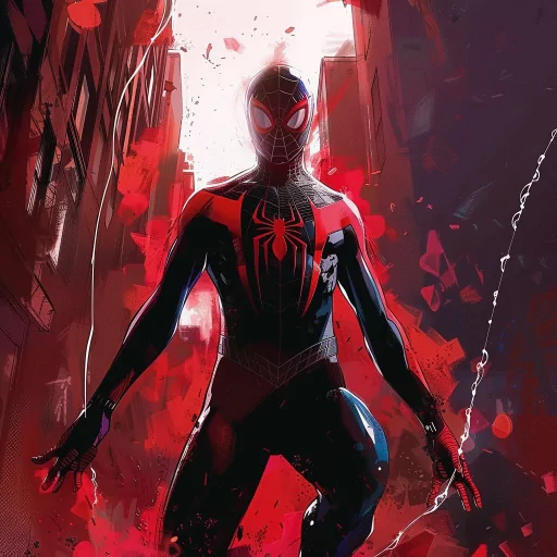 Spider-Man avatar with a dynamic pose in a red and black suit for a profile photo.