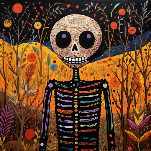 Naive art depiction of a skeleton profile picture.