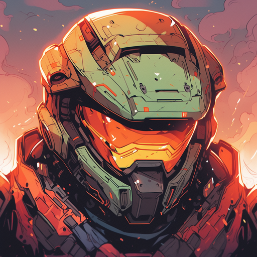 Master Chief in Vector Art | Profile picture featuring Master Chief, a green-armored supersoldier from the video game series Halo.
