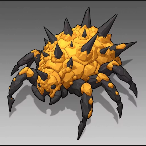 Sci-fi themed profile picture of a stylized digital avatar resembling an orange and black spiky creature.