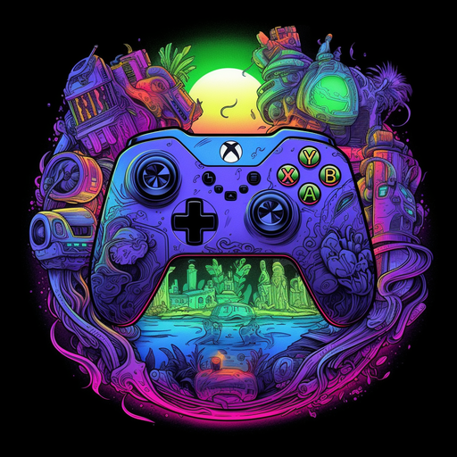 Xbox logo under blacklight illumination