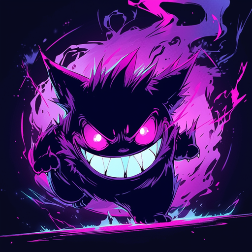 Blue Gengar with vibrant hues.
