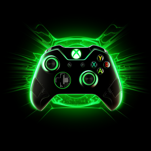 Black and green Xbox logo on display