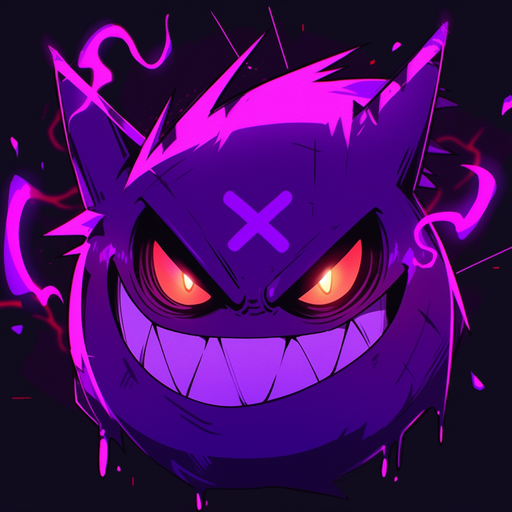 Gengar in 1990s anime style.