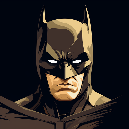Black bat symbol with minimalist, vector style design, representing Batman.