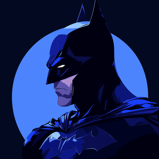 Batman's minimalist vector artwork showcasing vibrant colors.