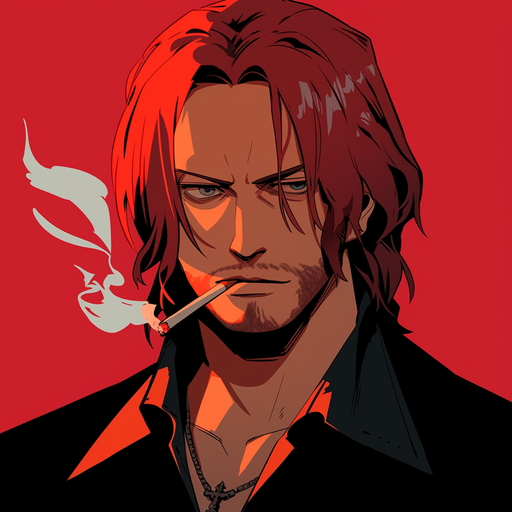 A vibrant, comic book-style portrait of Shanks.