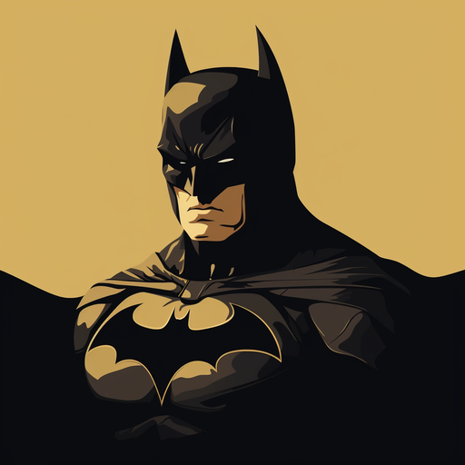 Minimalist Batman logo silhouette on a black background.