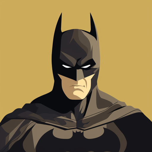 Minimalist Batman profile picture in vector style.