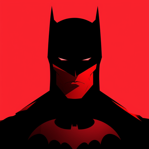 Colorful minimalist representation of Batman's profile picture with bold vector artwork style.