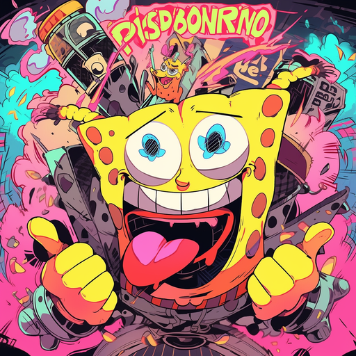 SpongeBob squarepants with vibrant colors in a profile picture style.