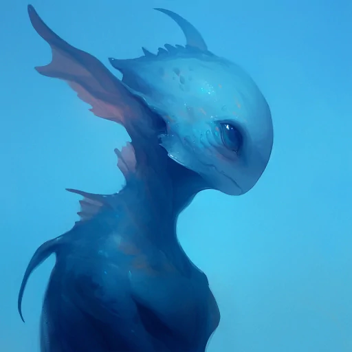 Digital illustration of a blue alien with a sleek design, used as a creative and unique profile picture.