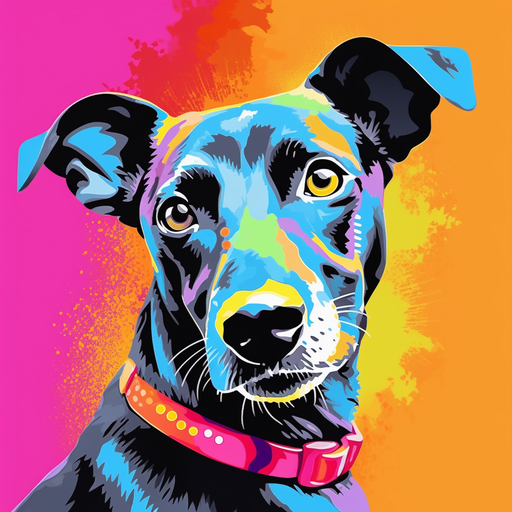 Pop art style dog portrait