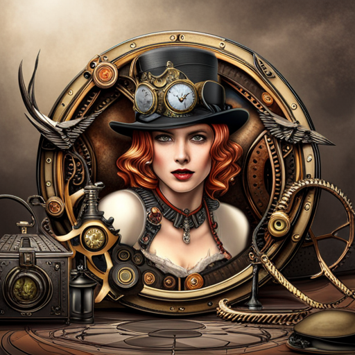 Steampunk-inspired cursed profile picture with intricate details.