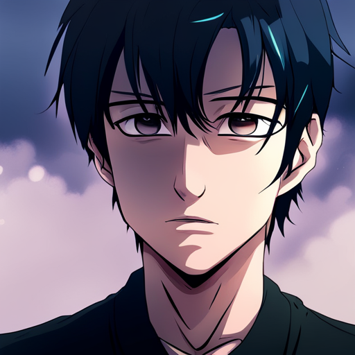 A melancholic anime profile picture of a boy with a sad expression.