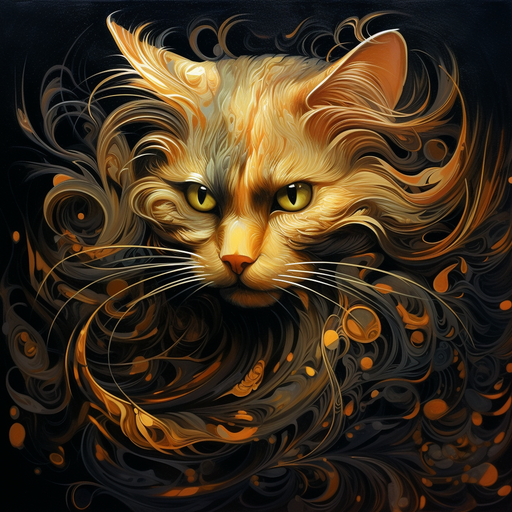 Golden feline profile picture with captivating hues.