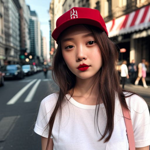 Stylish portrait of a girl with unique aesthetics.