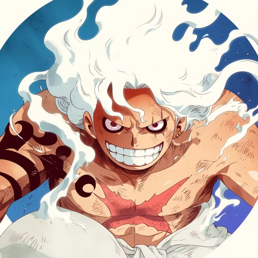 Gear 5 Luffy avatar with intense expression for profile photo.