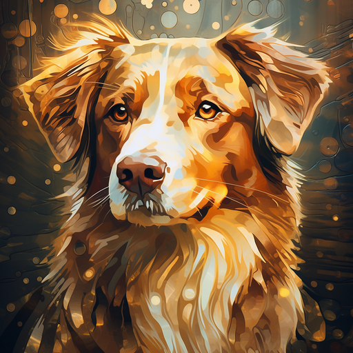 Golden-hued dog in profile, radiating warmth and charm.